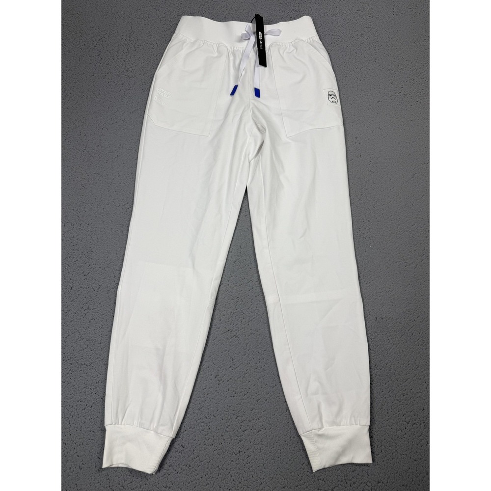 FIGS Star Wars Scrub Jogger Pants Womens Small White Stormtrooper Cuffed Stretch